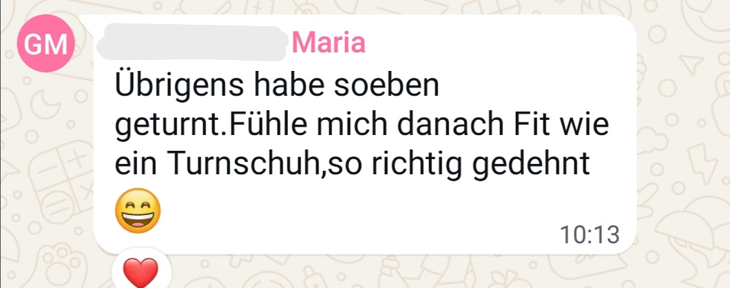 Maria nach einigen Wochen