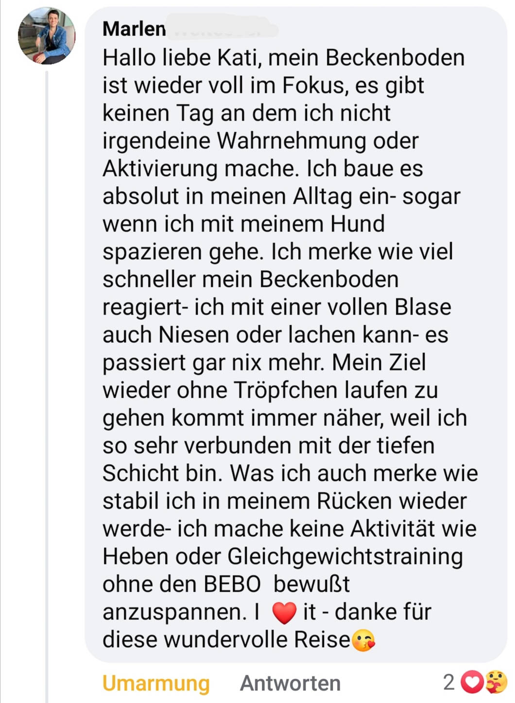Marlen nach einigen Wochen